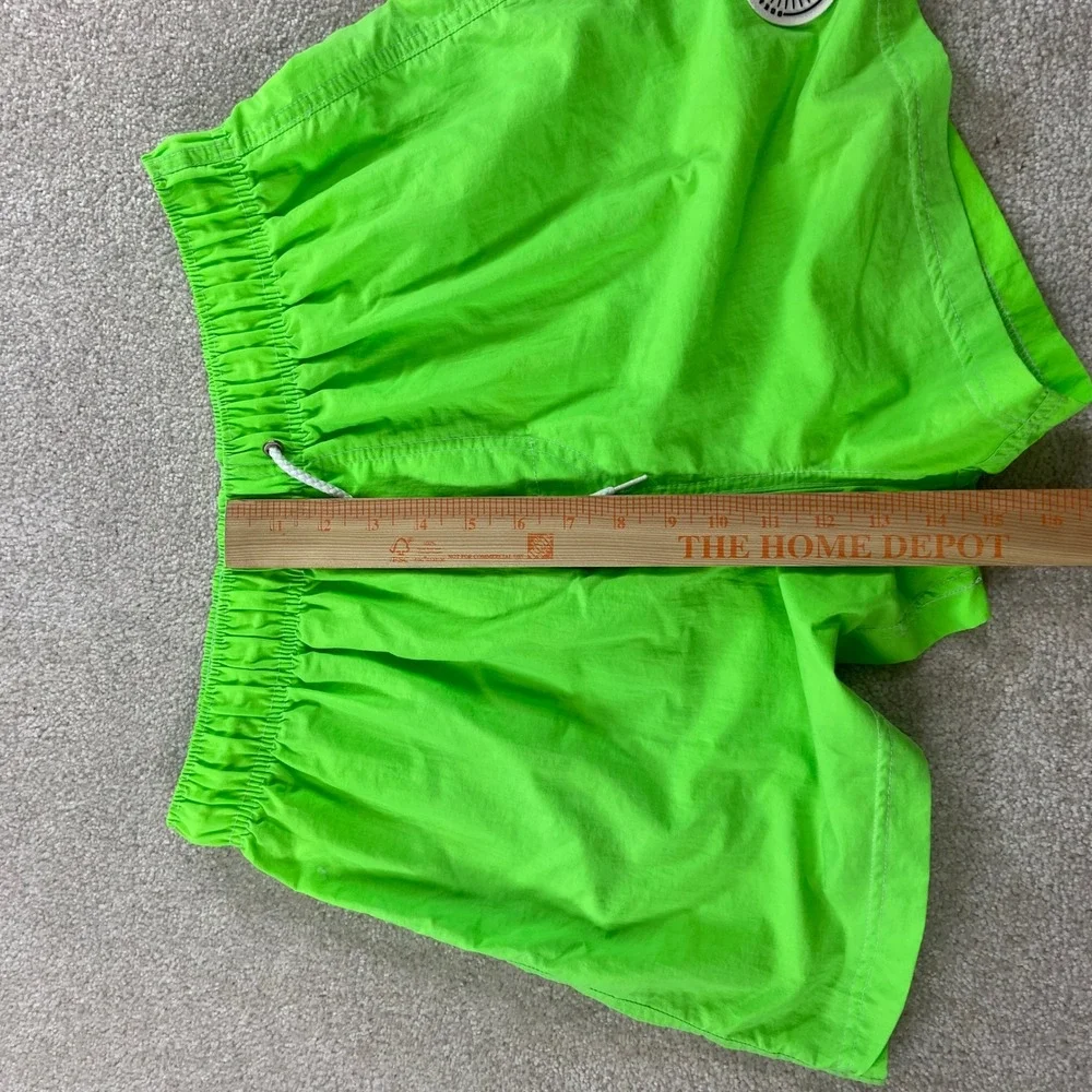 Vintage Ocean Pacific Swim Trunks Mens Large Neon Green Nylon Retro Surf Shorts